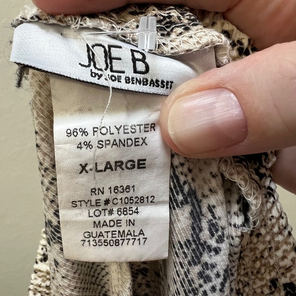 JOE B JOE BENDASSET Snake Print Jogger Pants Womens XL Elastic Waist Drawstring - Picture 4 of 6
